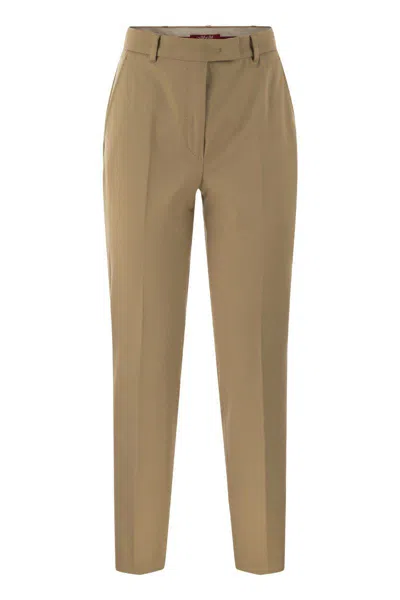 Max Mara Slim Fit Tailored Trousers In Brown
