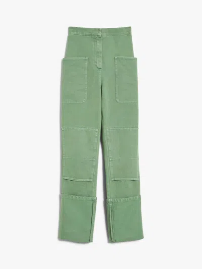 Max Mara High-waisted Pocket Casual Pants In Green