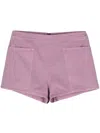Max Mara Cotton Shorts With Back And Side Pockets In Purple