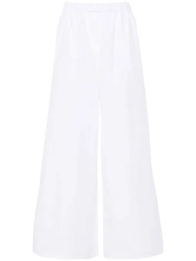 Max Mara Gary High-waist Wide-leg Trousers In White