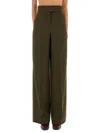 Max Mara Wide Leg High Waist Trousers Arturo In Green