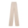 Max Mara High-waisted Wide-leg Trousers With Sharp Pleats In Beige