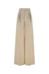Max Mara Wide-leg Pant In Cotton Blend With Lurex In Beige