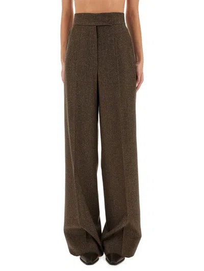 Max Mara High Waist Wide Leg Trousers Billy1234 In Gray