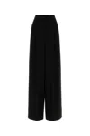 Max Mara Wide Leg Pleated Pants In Black