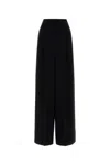 Max Mara Wide Leg Pleated Pants In Black