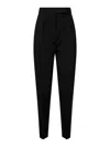 Max Mara Straight-leg Trousers With High Waist And Pleat Detail In Black