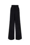 Max Mara Wide-leg Trousers With Tailored Fit And Luxurious Texture In Black