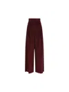 Max Mara Pleated Cotton-corduroy Wide-leg Pants In Burgundy
