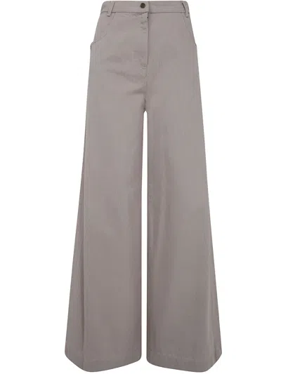 Max Mara Pants Cotton Bull Oversized Jeans "mxm Alamaro" In Gray