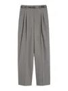 Max Mara Wool Twill Trousers In Gray