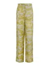 Max Mara Zeus Trousers In Printed Twill In Green