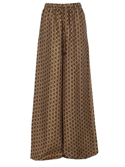 Max Mara Larino Silk Pants For Women In Brown