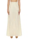 Max Mara Piombo Wool Wide Pants In White