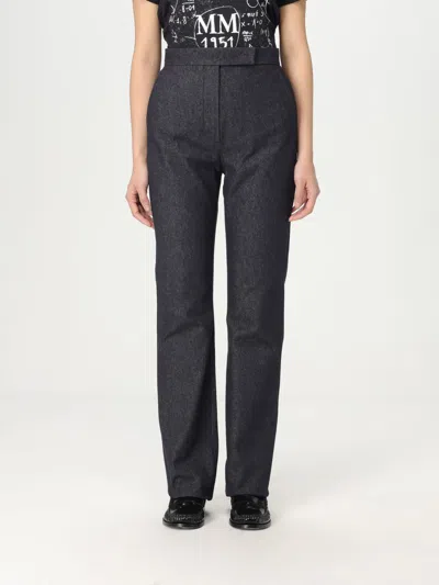 MAX MARA PANTS MAX MARA WOMAN COLOR BLUE,426242009