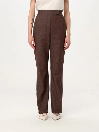 MAX MARA PANTS MAX MARA WOMAN COLOR BROWN,426242032