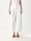 Max Mara Weite Hose Mina Aus Einem Baumwollgemisch In White