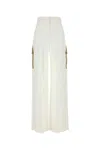 Max Mara Pantalone Edda In Cotone Stretch Bianco Donna In Neutral