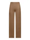 Max Mara Knitted Fine Wool Trousers In Brown
