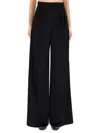 Max Mara High Waist Wide Leg Trousers With Pockets In Black
