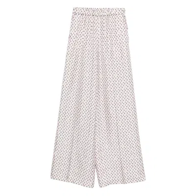 Max Mara Pants Pink In White