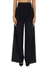Max Mara Matilde Stripe High Waist Wool Blend Trousers In Blue