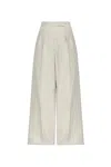 Max Mara Rauche Linen Trousers In White