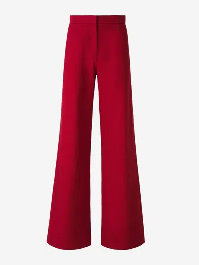 Max Mara Libbra Wool And Mohair Wide-leg Pants In Red