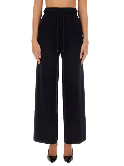 Max Mara Chic Wool-cashmere Blend Trousers In Blue