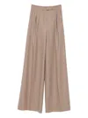 Max Mara High Waist Wide Leg Trousers With Pockets In Brown