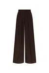Max Mara Wide-leg Pants With High Waist And Flowing Silhouette In Brown