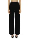 Max Mara High Waist Black Flare Trousers In Technical Fabric Woman