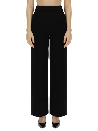Max Mara High Waist Black Flare Trousers In Technical Fabric Woman