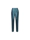 Shop Max Mara Pants In Turquoise