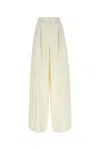 Max Mara Avoriaz Cotton Double Canvas Wide Pants In White