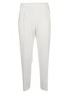 Max Mara Slim Cut Straight Leg Trousers In White