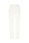 Max Mara Button Straight Casual Pants In White