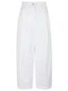 Max Mara Weite Hose Mina Aus Einem Baumwollgemisch In White