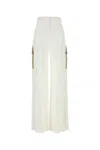 Max Mara Pantalone Edda In Cotone Stretch Bianco Donna In White