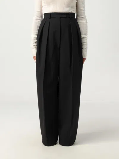 Max Mara Wool Blend Wide Pants In Black
