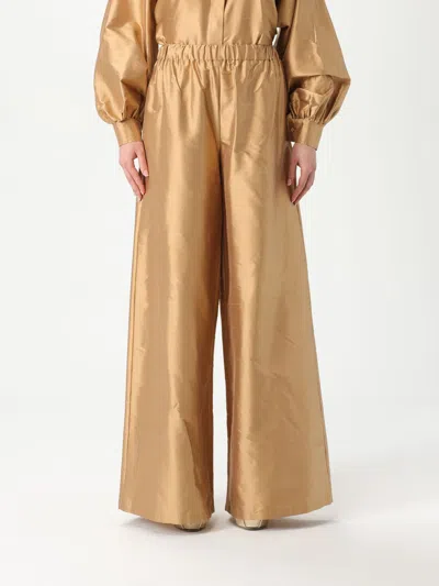 Max Mara Pants Woman Brown In Gold