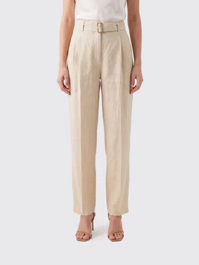 Max Mara Pants Woman Color Beige In Gold