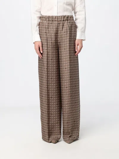 Max Mara Pants Woman Color Brown In Multi