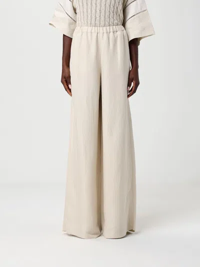 Max Mara Pants  Woman Color Beige In Neutral