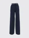 Max Mara Wide Leg Belted Trousers In Blue