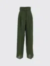 Max Mara Studio High-waisted Belted Linen Pants In Brown