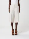 Max Mara Beige Linen Twill Mxmkaki Bermuda Shorts In Multi