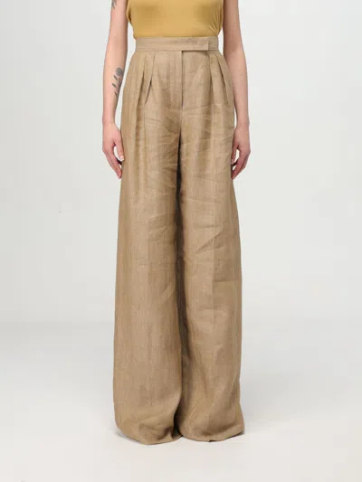 Max Mara Pants Woman Tobacco In Brown