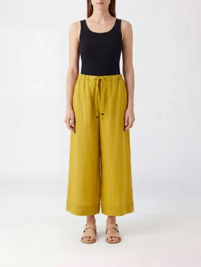 Max Mara Pants Woman In Yellow