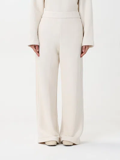 Max Mara Pants Woman Yellow Cream In White